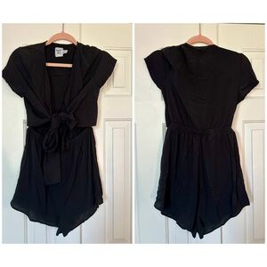 Black Short Sleeve Romper